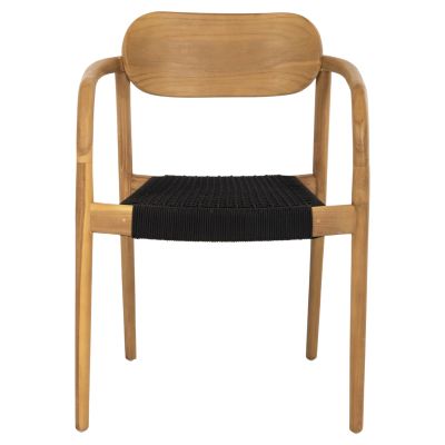 ARMCHAIR OSLO HM9636.02 TEAK WOOD IN NATURAL & BLACK ROPE 55x54x80Hcm.