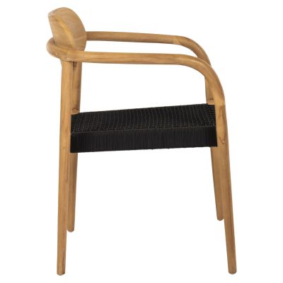 ARMCHAIR OSLO HM9636.02 TEAK WOOD IN NATURAL & BLACK ROPE 55x54x80Hcm.