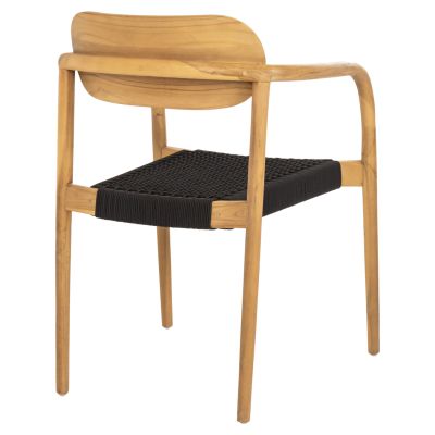 ARMCHAIR OSLO HM9636.02 TEAK WOOD IN NATURAL & BLACK ROPE 55x54x80Hcm.