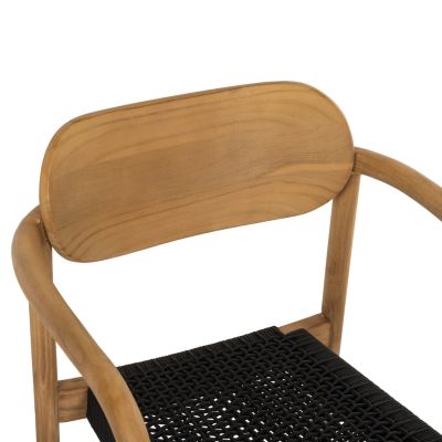 ARMCHAIR OSLO HM9636.02 TEAK WOOD IN NATURAL & BLACK ROPE 55x54x80Hcm.