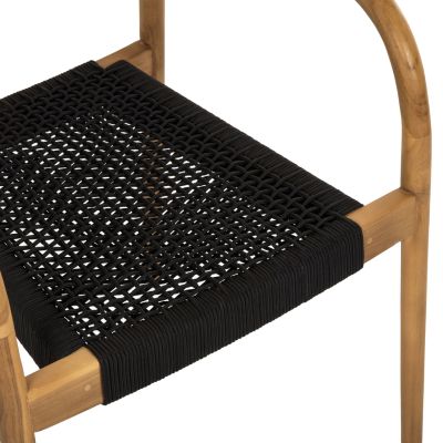 ARMCHAIR OSLO HM9636.02 TEAK WOOD IN NATURAL & BLACK ROPE 55x54x80Hcm.