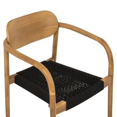 ARMCHAIR OSLO HM9636.02 TEAK WOOD IN NATURAL & BLACK ROPE 55x54x80Hcm.