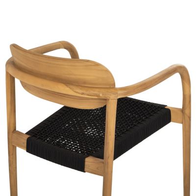 ARMCHAIR OSLO HM9636.02 TEAK WOOD IN NATURAL & BLACK ROPE 55x54x80Hcm.
