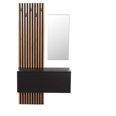 ENTRYWAY FURNITURE SET WITH MIRROR MYLES HM18080.02 MELAMINE IN SONAMA-GREY 100x37x200Hcm.