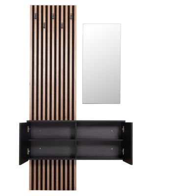 ENTRYWAY FURNITURE SET WITH MIRROR MYLES HM18080.02 MELAMINE IN SONAMA-GREY 100x37x200Hcm.