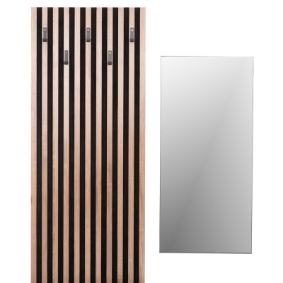 ENTRYWAY FURNITURE SET WITH MIRROR MYLES HM18080.02 MELAMINE IN SONAMA-GREY 100x37x200Hcm.