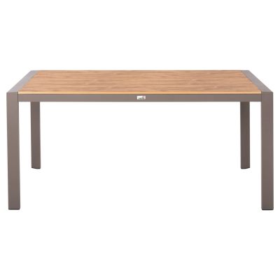 ВЪНШНА ТРАПЕЗНА МАСА GOYA HM6059.04 АЛУМИНИЙ В ЦВЯТ ШАМПАНСКО И ПЛОТ ОТ ПОЛИДЪРВО 160X80Χ75Hcm.