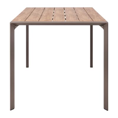 ВЪНШНА ТРАПЕЗНА МАСА GOYA HM6059.04 АЛУМИНИЙ В ЦВЯТ ШАМПАНСКО И ПЛОТ ОТ ПОЛИДЪРВО 160X80Χ75Hcm.