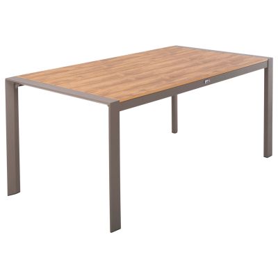 ВЪНШНА ТРАПЕЗНА МАСА GOYA HM6059.04 АЛУМИНИЙ В ЦВЯТ ШАМПАНСКО И ПЛОТ ОТ ПОЛИДЪРВО 160X80Χ75Hcm.