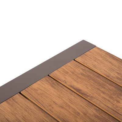 ВЪНШНА ТРАПЕЗНА МАСА GOYA HM6059.04 АЛУМИНИЙ В ЦВЯТ ШАМПАНСКО И ПЛОТ ОТ ПОЛИДЪРВО 160X80Χ75Hcm.