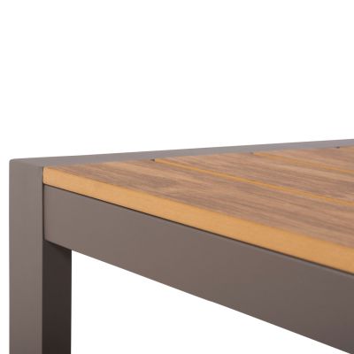 ВЪНШНА ТРАПЕЗНА МАСА GOYA HM6059.04 АЛУМИНИЙ В ЦВЯТ ШАМПАНСКО И ПЛОТ ОТ ПОЛИДЪРВО 160X80Χ75Hcm.