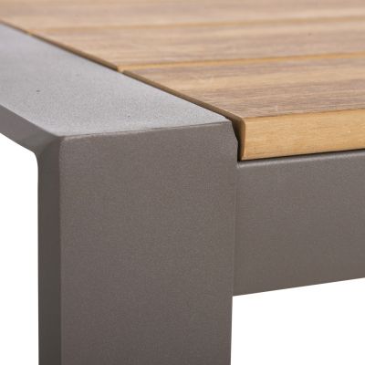 ВЪНШНА ТРАПЕЗНА МАСА GOYA HM6059.04 АЛУМИНИЙ В ЦВЯТ ШАМПАНСКО И ПЛОТ ОТ ПОЛИДЪРВО 160X80Χ75Hcm.