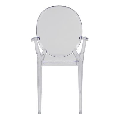 Chair acrylic clear with arms Aramis HM0169 52,2x56,5x92cm