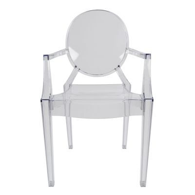 Chair acrylic clear with arms Aramis HM0169 52,2x56,5x92cm