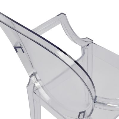 Chair acrylic clear with arms Aramis HM0169 52,2x56,5x92cm