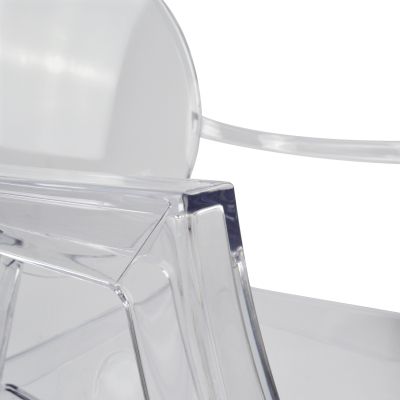 Chair acrylic clear with arms Aramis HM0169 52,2x56,5x92cm