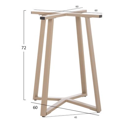 TABLE BASE HM470.25 METAL IN CAPPUCCINO COLOR 60x60x72Hcm.