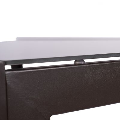 METALLIC TABLE IN BROWN WITH BROWN GLASS 150X90X75cm HM5767.02