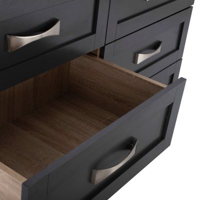 Bedroom dresser -Drawer HM317.04 with 6 drawers Sonama-Grey 120x40x76cm