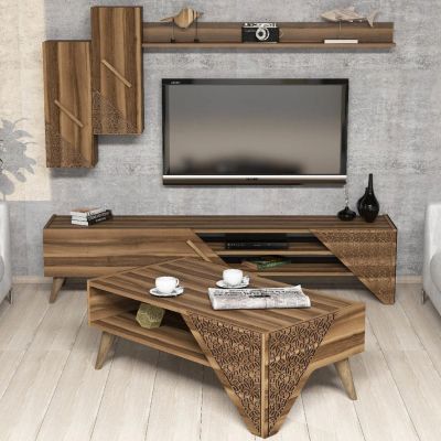 LIVING ROOM COMPOSITION HM11849.02 2PCS MELAMINE IN WALNUT