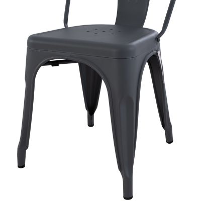 Метален стол MELITA HM8641.10 в сиво 43x50x82Hcm