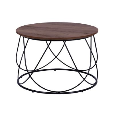 Coffee Table Round MDF TOP with metallic base Φ60x40Ηcm.HM8604