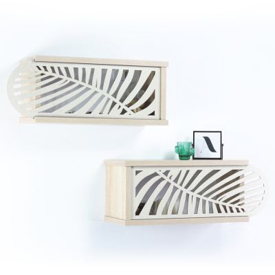 ΣΕΤ ΡΑΦΙΑ ΤΟΙΧΟΥ 2ΤΜΧ ΜΕΛΑΜΙΝΗΣ SILLIA HM9192.02 SONAMA ΕΚΡΟΥ 55x20x22Y εκ.