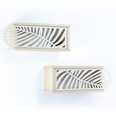 ΣΕΤ ΡΑΦΙΑ ΤΟΙΧΟΥ 2ΤΜΧ ΜΕΛΑΜΙΝΗΣ SILLIA HM9192.02 SONAMA ΕΚΡΟΥ 55x20x22Y εκ.