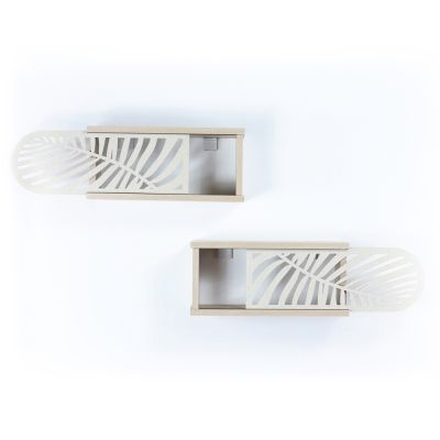 ΣΕΤ ΡΑΦΙΑ ΤΟΙΧΟΥ 2ΤΜΧ ΜΕΛΑΜΙΝΗΣ SILLIA HM9192.02 SONAMA ΕΚΡΟΥ 55x20x22Y εκ.