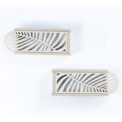 ΣΕΤ ΡΑΦΙΑ ΤΟΙΧΟΥ 2ΤΜΧ ΜΕΛΑΜΙΝΗΣ SILLIA HM9192.02 SONAMA ΕΚΡΟΥ 55x20x22Y εκ.