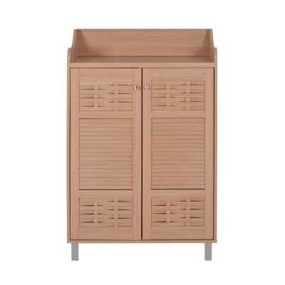 SHOE RACK-CABINET CAILENA HM2230.09 MELAMINE IN NATURAL COLOR 77X40,5X122Hcm.