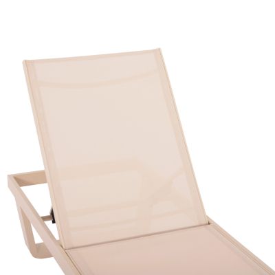 ALUMINUM SUNBED RICKON WITH TESLIN FABRIC HM6292.04 CHAMPAGNE COLOR 198x61,5x97Hcm.
