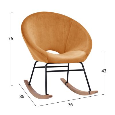 Кадифено кресло Paulina HM8399.09 в злато 76x86x76 см.