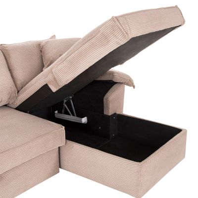 ЪГЛОВ РАЗТЕГАТЕЛ С МЯСТО ЗА СЪХРАНЕНИЕ ALDO HM3276.01R БЕЖОВ ДАМАС 256x91-159x87Hcm.