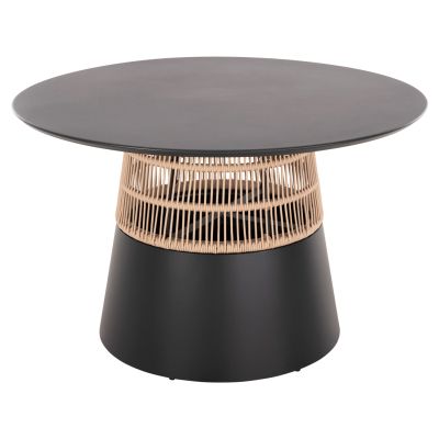 ROUND TABLE SAEID HM6106.01 ALUMINUM IN ANTHRACITE-SYNTHETIC ROPE IN BEIGE Φ120x75Hcm.