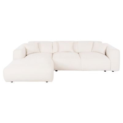 CORNER SOFA (LEFT) BRICKEN HM3275.02L WHITE FABRIC 110-282x98-160x72Hcm.