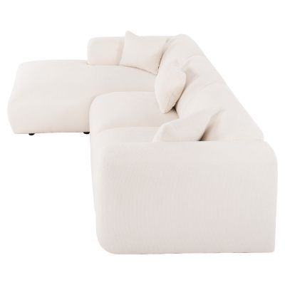 CORNER SOFA (LEFT) BRICKEN HM3275.02L WHITE FABRIC 110-282x98-160x72Hcm.