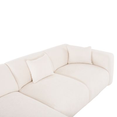 CORNER SOFA (LEFT) BRICKEN HM3275.02L WHITE FABRIC 110-282x98-160x72Hcm.