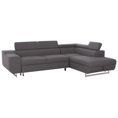 CORNER SOFA-BED WITH STORAGE SPACE ENCORE HM3301.01R GREY FABRIC 285x205x90Hcm.