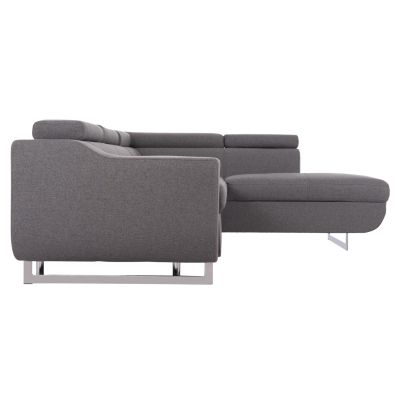 CORNER SOFA-BED WITH STORAGE SPACE ENCORE HM3301.01R GREY FABRIC 285x205x90Hcm.