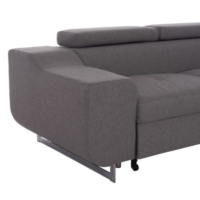 CORNER SOFA-BED WITH STORAGE SPACE ENCORE HM3301.01R GREY FABRIC 285x205x90Hcm.