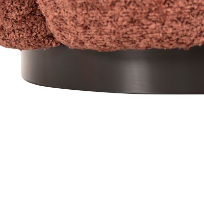 ТАБУРЕТКА КРЪГЛА KRIPP HM9602.02 РОЗОВО БУКЛЕ-ЧЕРНА МЕТАЛНА ОСНОВА Φ60x31Hсм.