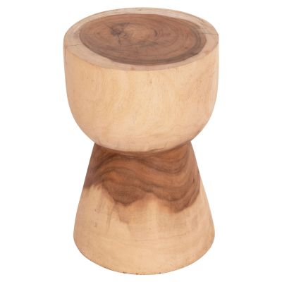 ROUND STOOL MAMBA HM9901.11 SOLID SUAR WOOD IN NATURAL COLOR Φ30x45Hcm.