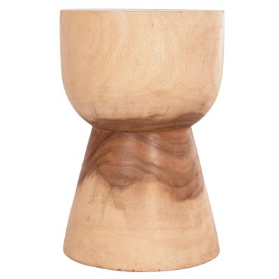 ROUND STOOL MAMBA HM9901.11 SOLID SUAR WOOD IN NATURAL COLOR Φ30x45Hcm.