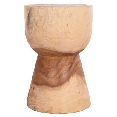 ROUND STOOL MAMBA HM9901.11 SOLID SUAR WOOD IN NATURAL COLOR Φ30x45Hcm.