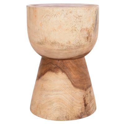 ROUND STOOL MAMBA HM9901.11 SOLID SUAR WOOD IN NATURAL COLOR Φ30x45Hcm.