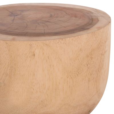 ROUND STOOL MAMBA HM9901.11 SOLID SUAR WOOD IN NATURAL COLOR Φ30x45Hcm.