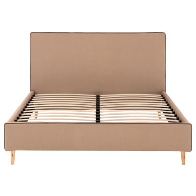 BED WITH MATTRESS INDRA HM21280.02 BEIGE FABRIC--FOR MATTRESS 160x200cm