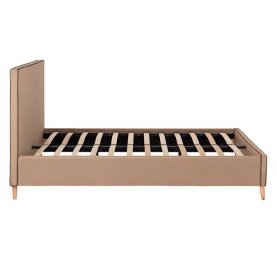 BED WITH MATTRESS INDRA HM21280.02 BEIGE FABRIC--FOR MATTRESS 160x200cm
