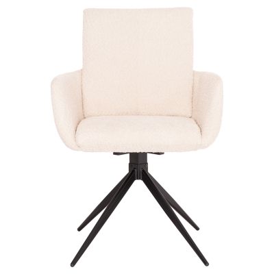 DINING ARMCHAIR SWIVEL BLANS HM9942.07 BEIGE BOUCLE FABRIC-METAL LEGS 62x60x90Hcm.